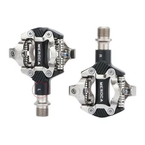 MEROCA Mtb Pedals Mountain Bike Automatic Pedal Clip Aluminum Alloy Bicycle Peddle SPD Cleats Anti-slip Nail Pedal Self-locking