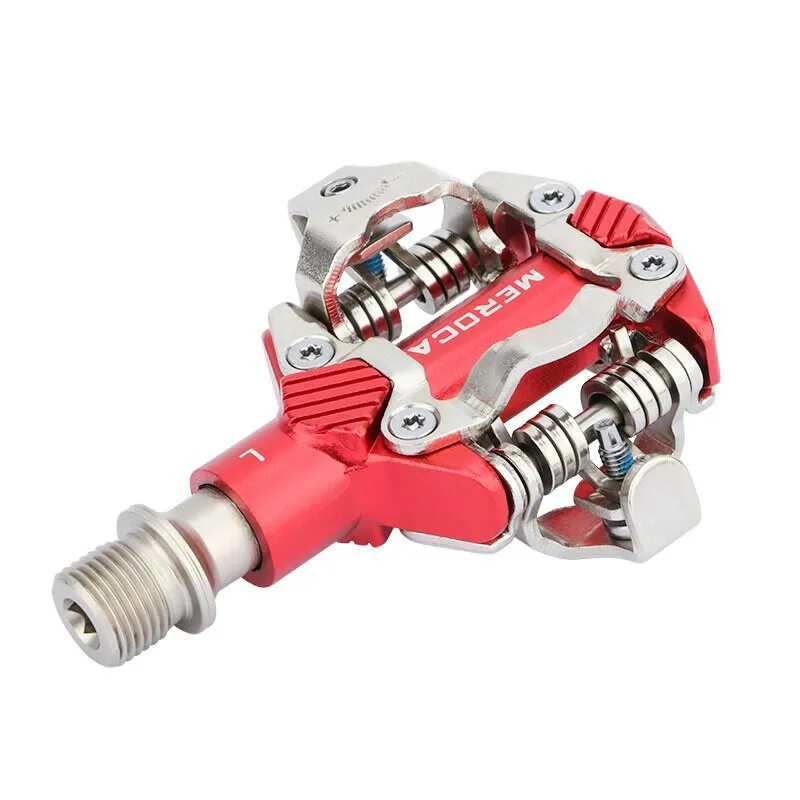 MEROCA Mtb Pedals Mountain Bike Automatic Pedal Clip Aluminum Alloy Bicycle Peddle SPD Cleats Anti-slip Nail Pedal Self-locking