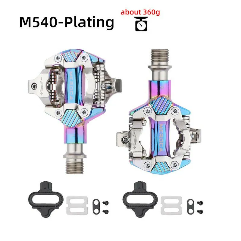 MEROCA Mtb Pedals Mountain Bike Automatic Pedal Clip Aluminum Alloy Bicycle Peddle SPD Cleats Anti-slip Nail Pedal Self-locking