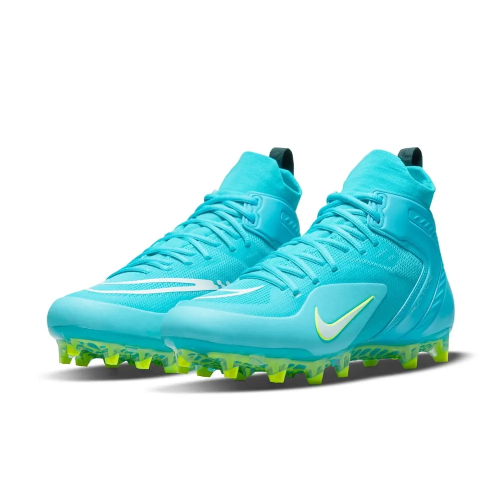 Nike Alpha Huarache 8 Elite Turquoise Blue/Volt Lacrosse Cleats