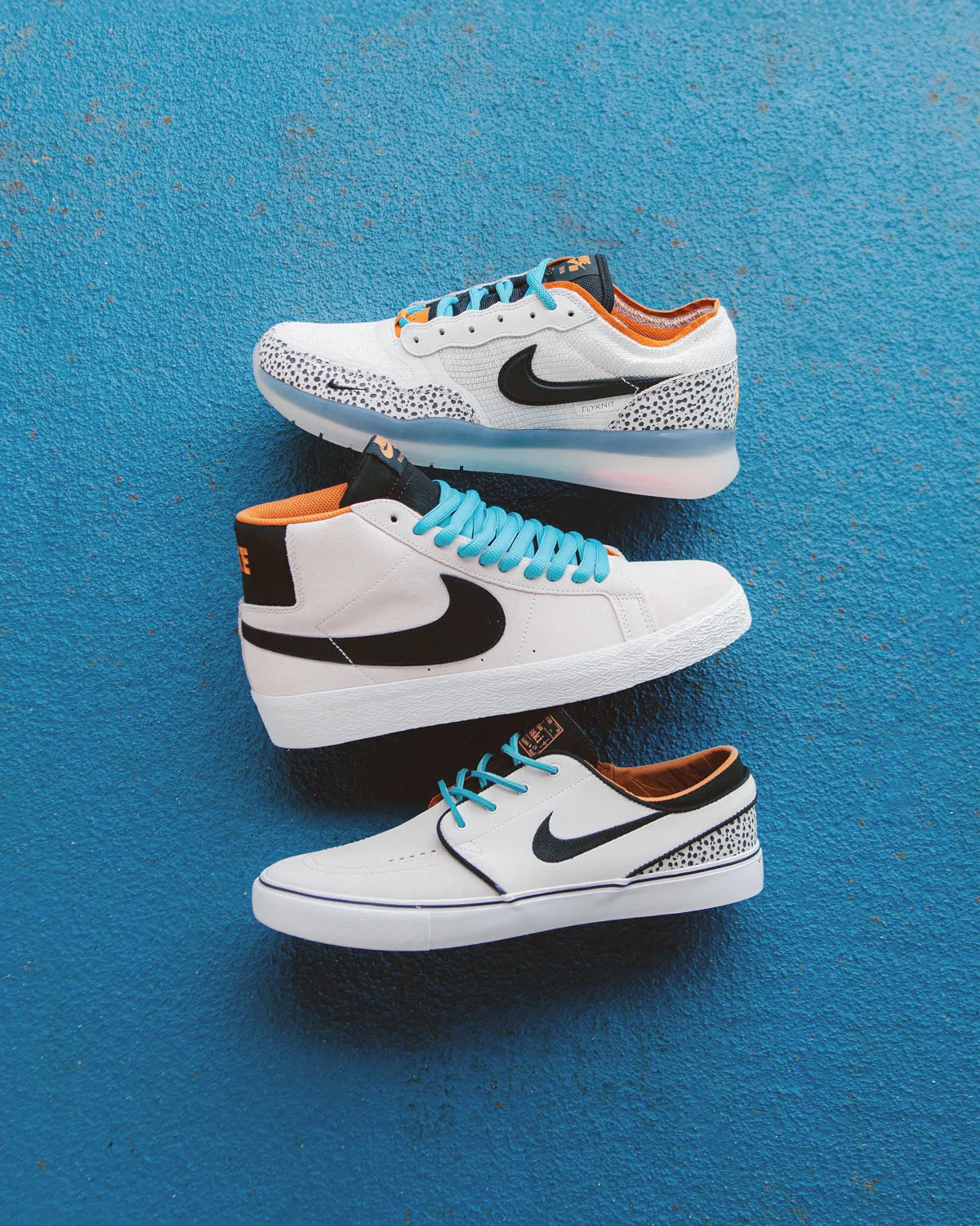 Nike SB Blazer Mid Electric Shoes - Phantom / Black - Monarch - Summit White