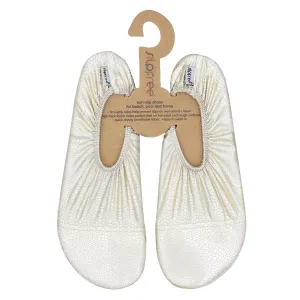 Older Kids Glitter Gold Foil Print Slipfree Shoes