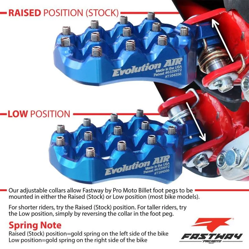 PRO MOTO BILLET / FASTWAY | EVO AIR ALUMINUM FOOT PEGS W FIT KIT | 17-23 KTM/HUSQVARNA