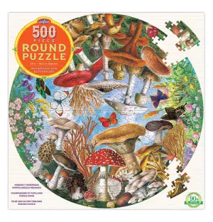 "Mushrooms and Butterflies" Puzzle, Round (500 Piece)