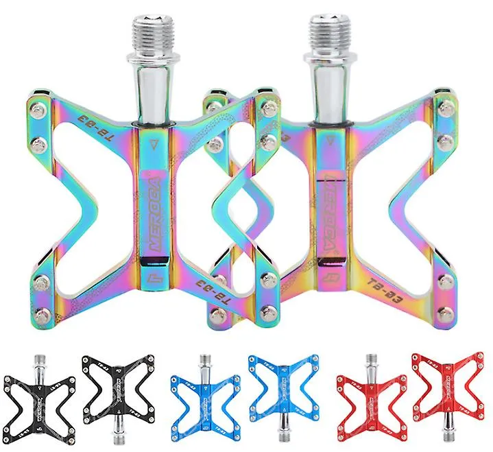 red Ultra-light foldable bicycle pedals, mountain bike pedals, aluminum alloy DU bearing pedals AZ17773