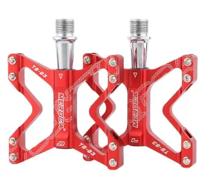 red Ultra-light foldable bicycle pedals, mountain bike pedals, aluminum alloy DU bearing pedals AZ17773