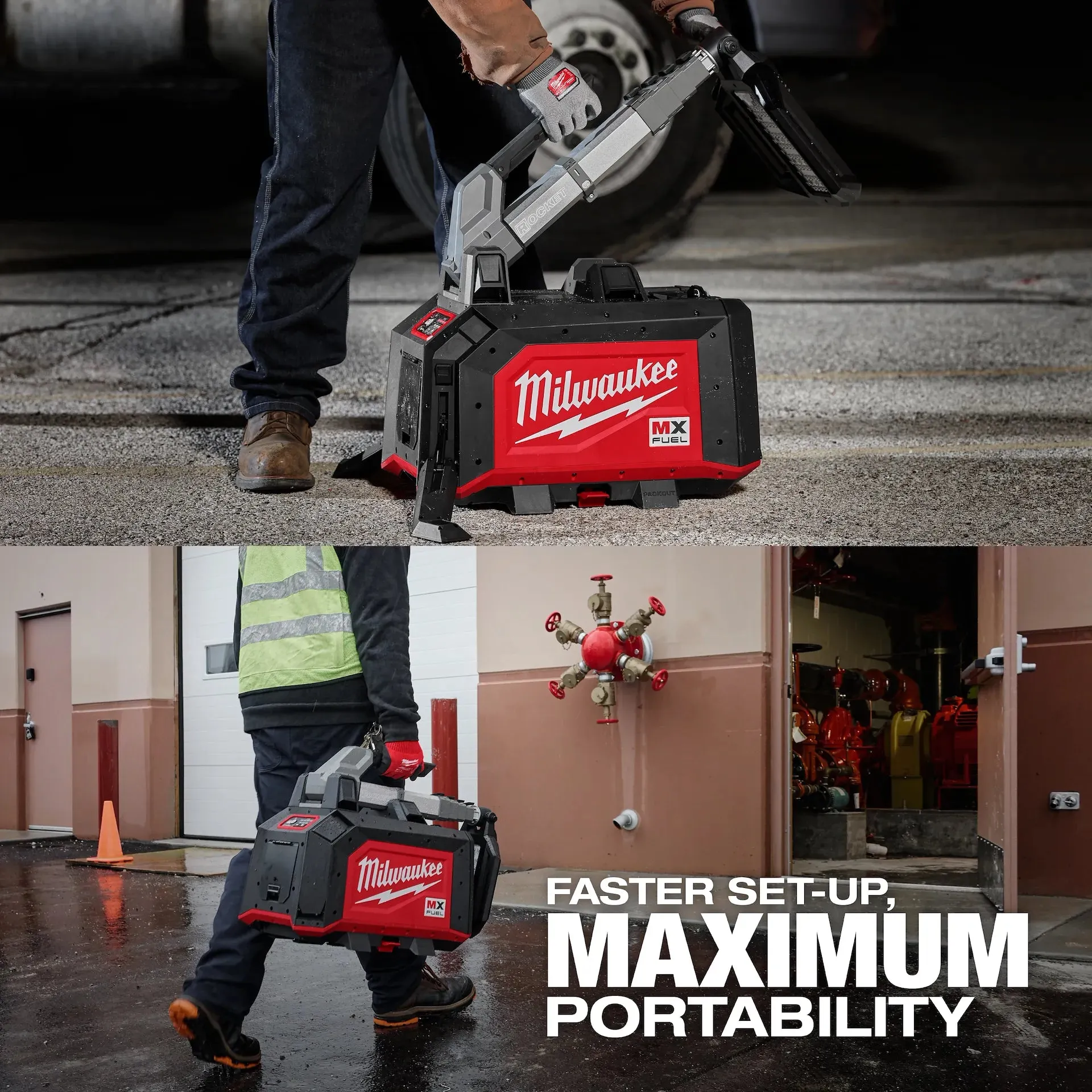 Tower Light - Milwaukee MX FUEL™ ROCKET™ Dual Power Compact Tower Light, MXF040-1XC