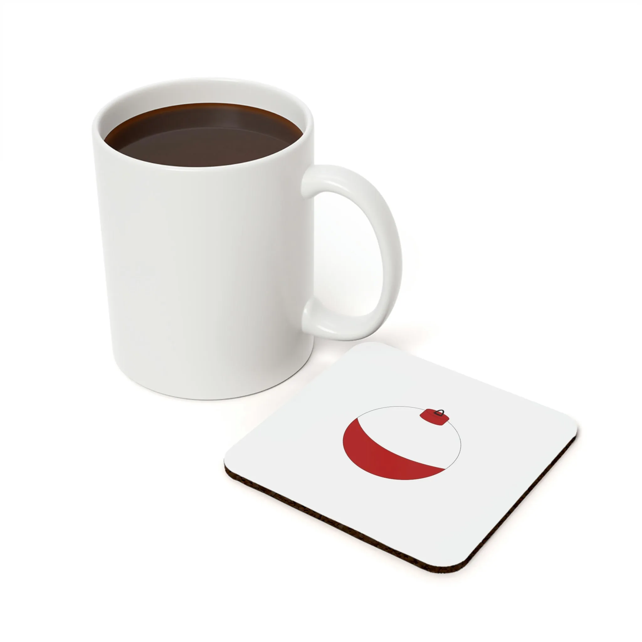 Traditional Red & White Bobber -  Cork Back Coaster