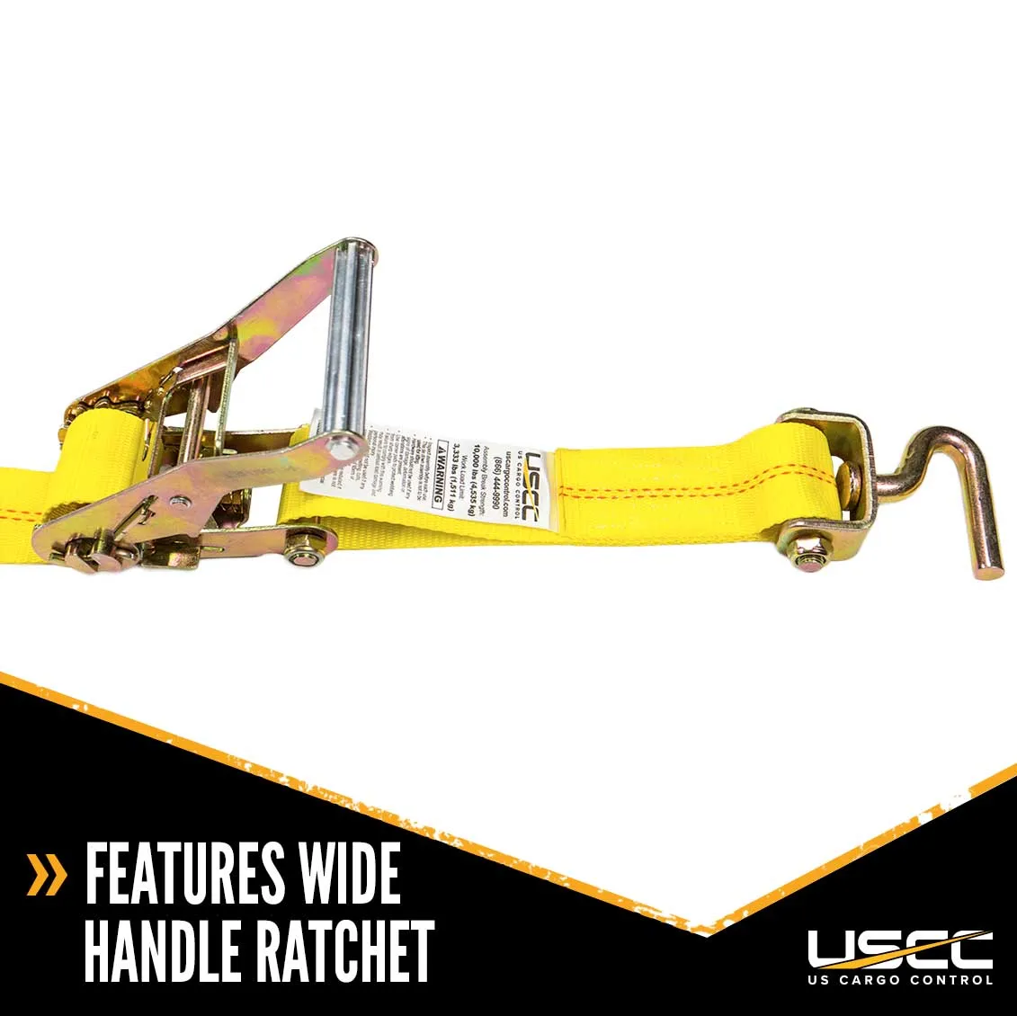 Wheel Strap with 3 Swivel J Hooks w/ 90 degree hook angle, Ratchet, and 3 Adjustable Rubber Cleats