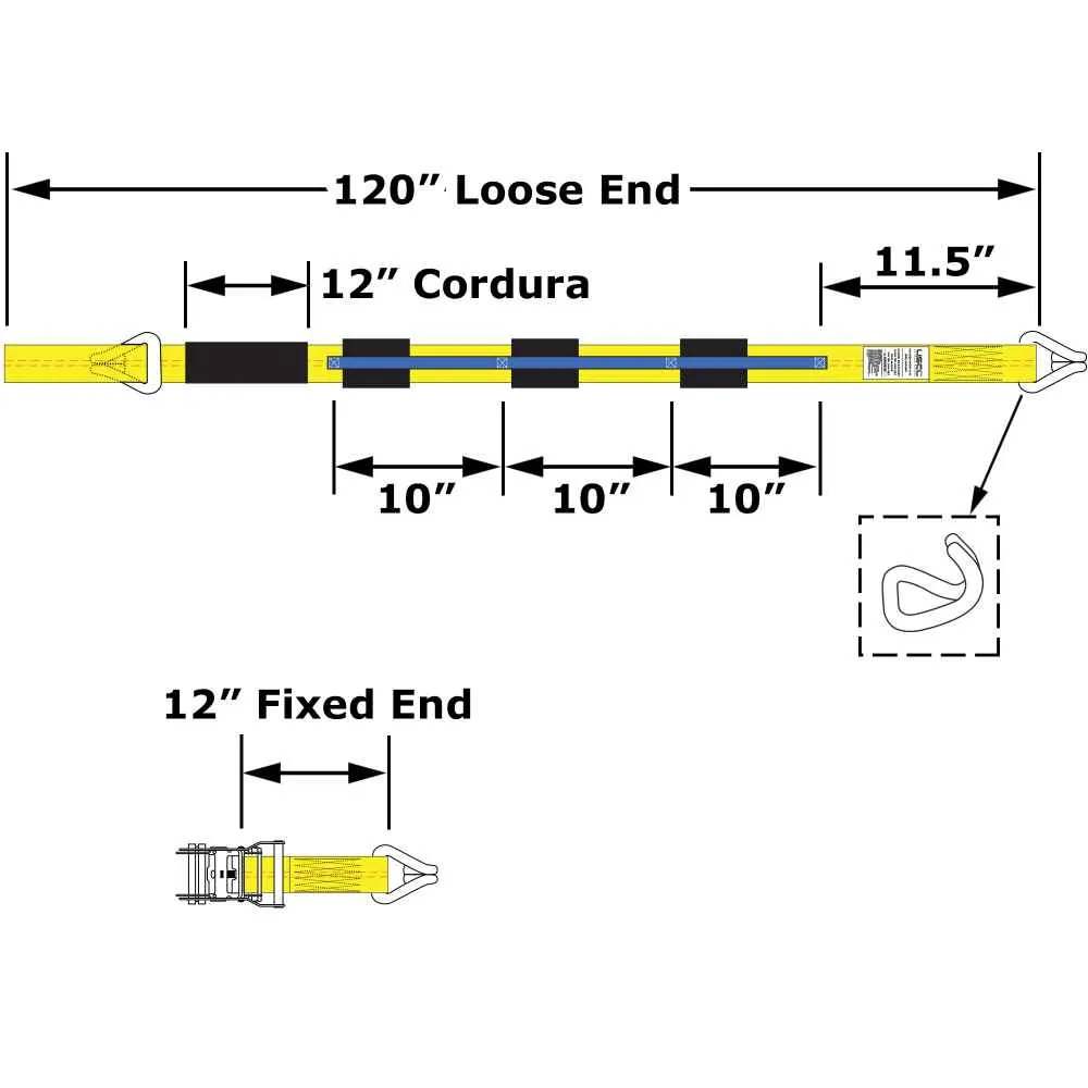 Wheel Strap with Wire Hooks & 3 Rubber Blocks