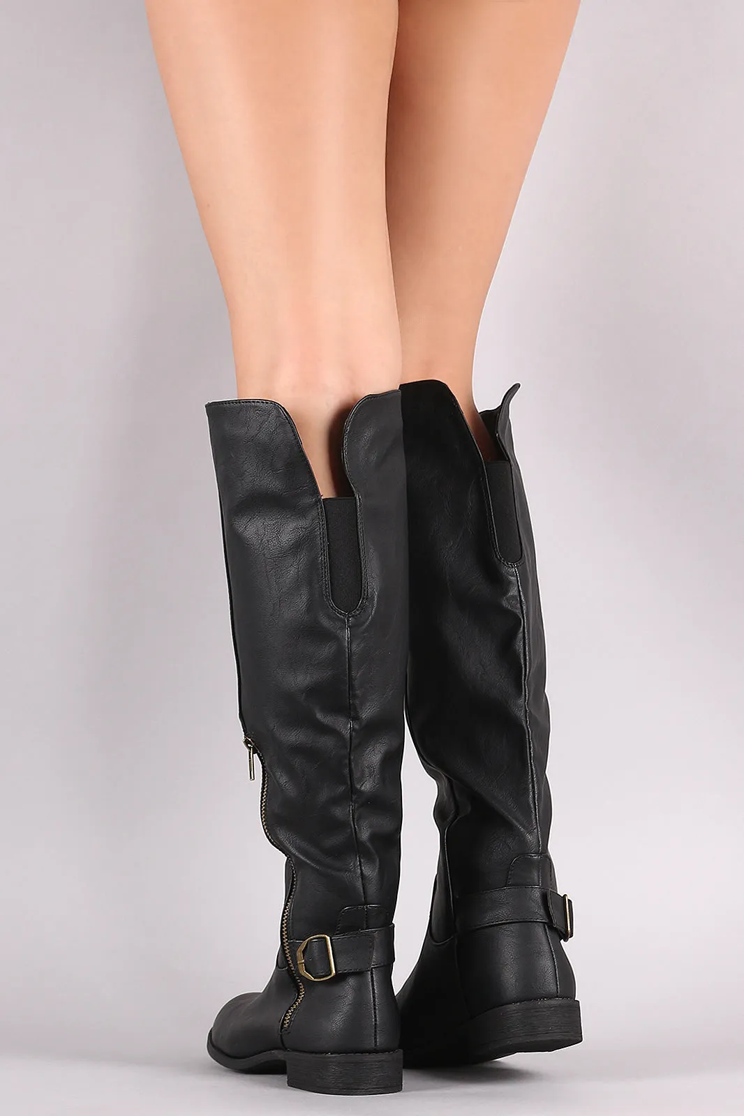 Wild Diva Lounge Buckled Riding Boots