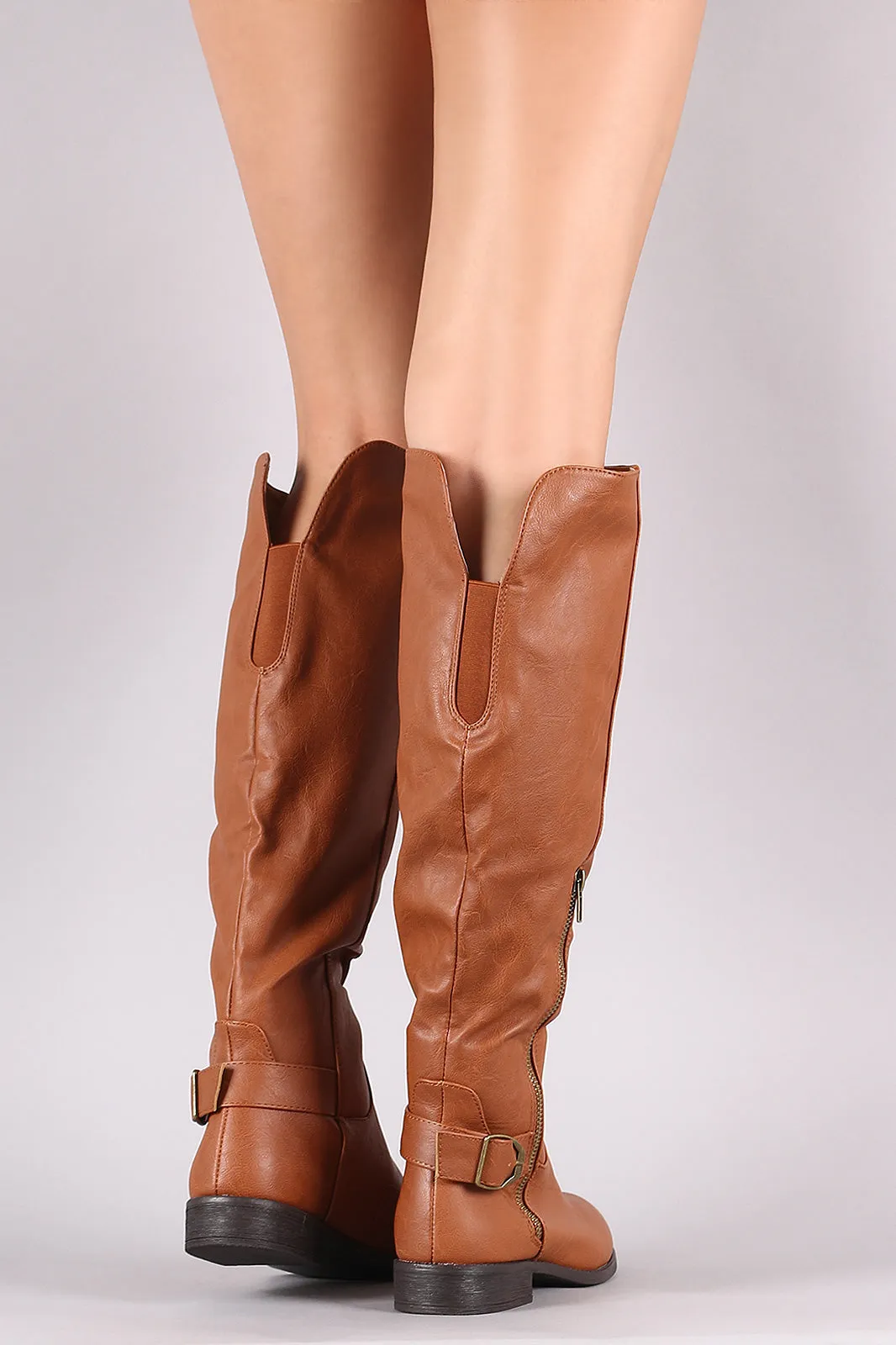 Wild Diva Lounge Buckled Riding Boots
