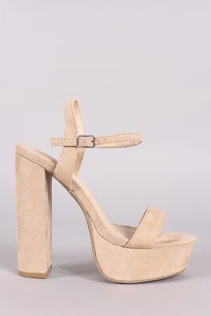 Wild Diva Lounge Suede Ankle Strap Platform Heel