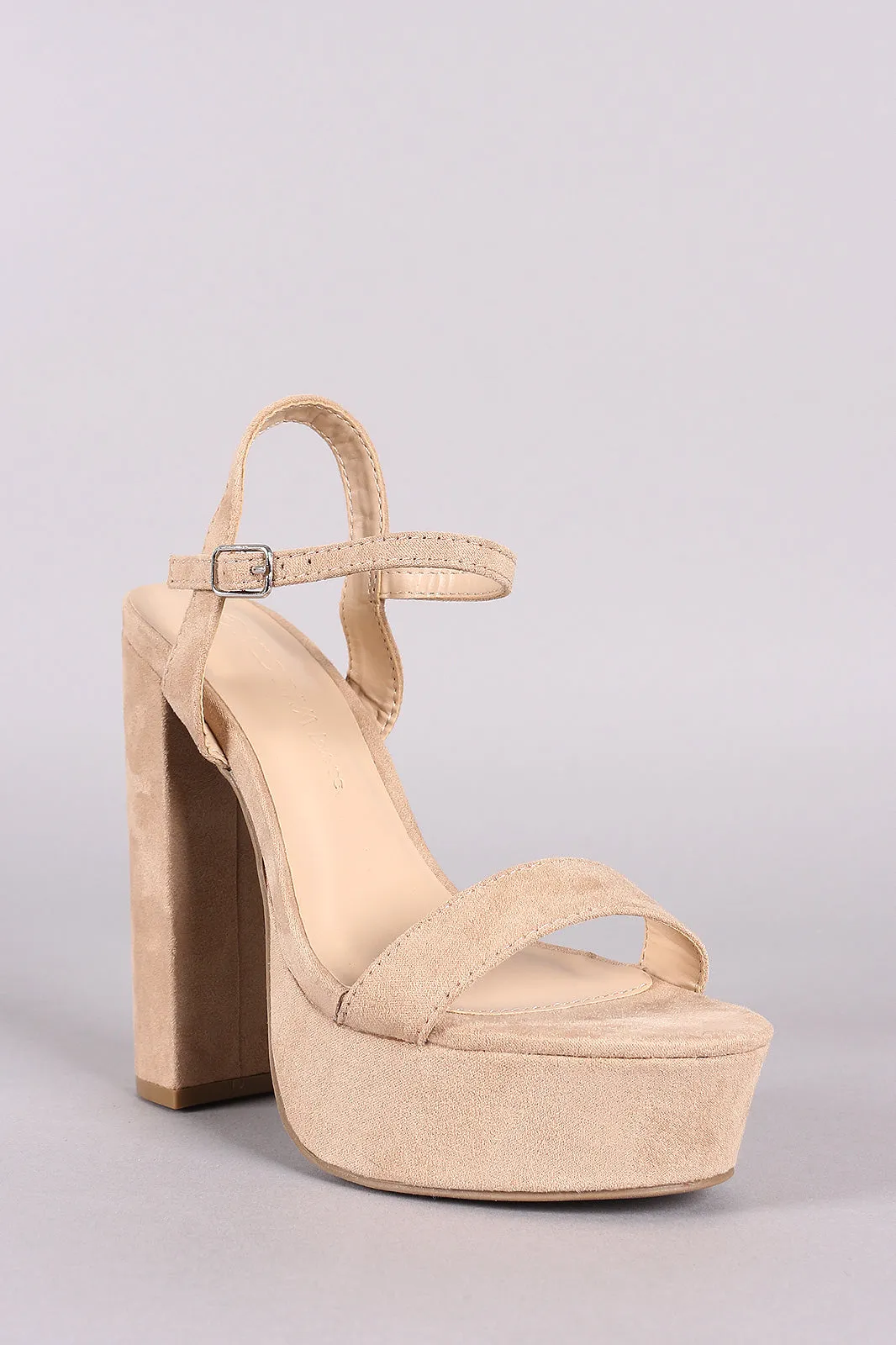Wild Diva Lounge Suede Ankle Strap Platform Heel