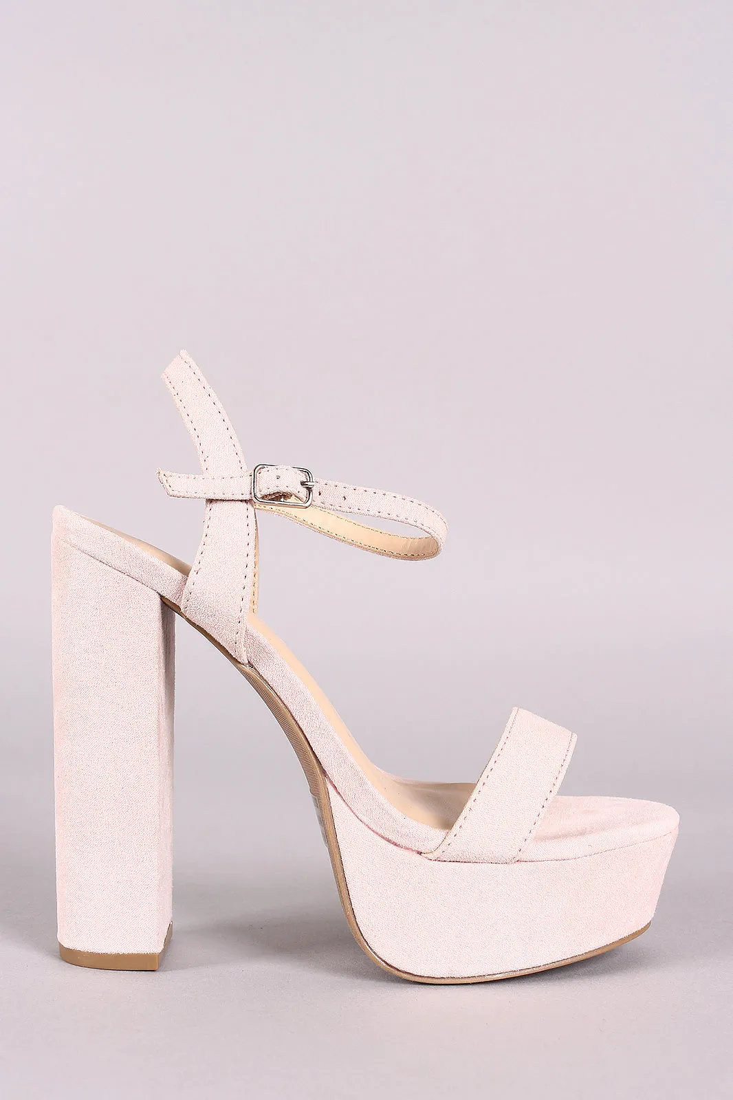 Wild Diva Lounge Suede Ankle Strap Platform Heel