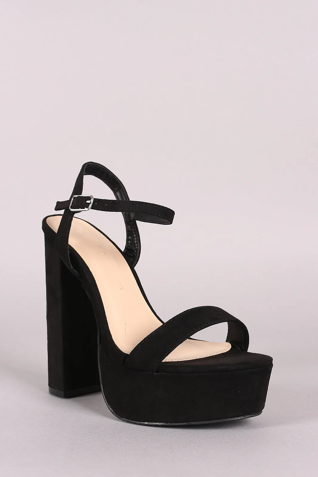 Wild Diva Lounge Suede Ankle Strap Platform Heel