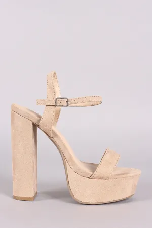 Wild Diva Lounge Suede Ankle Strap Platform Heel