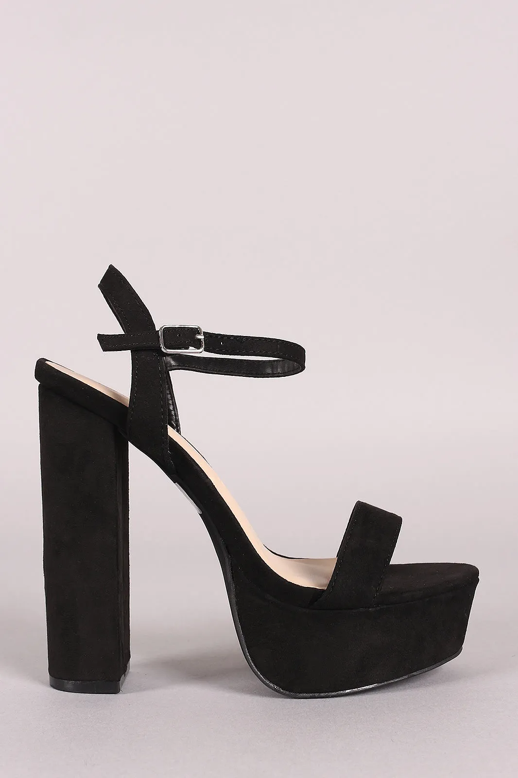 Wild Diva Lounge Suede Ankle Strap Platform Heel