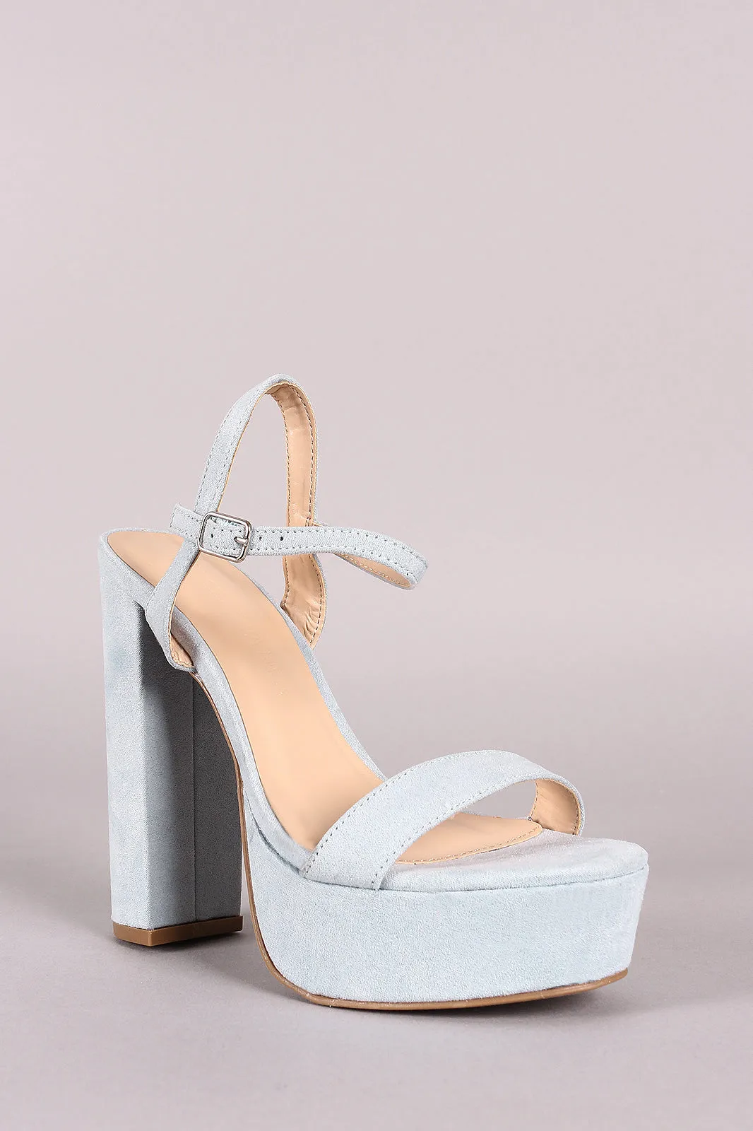 Wild Diva Lounge Suede Ankle Strap Platform Heel