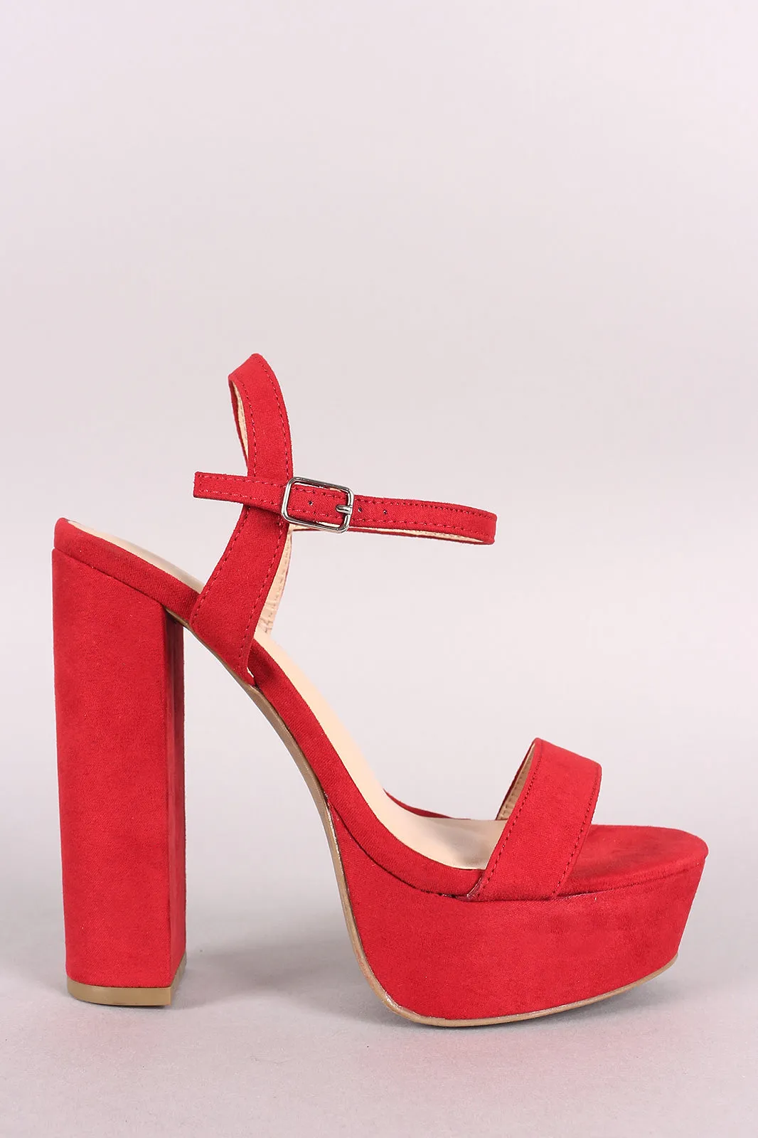 Wild Diva Lounge Suede Ankle Strap Platform Heel