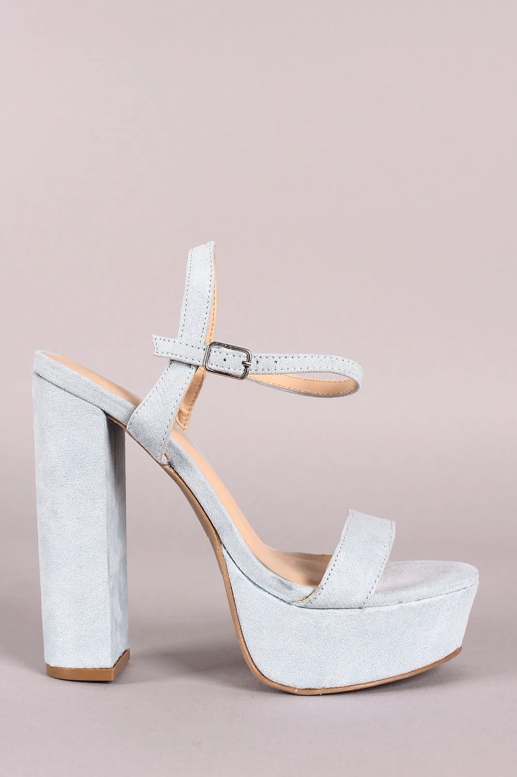 Wild Diva Lounge Suede Ankle Strap Platform Heel