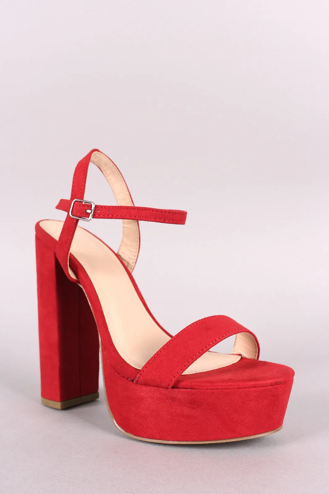 Wild Diva Lounge Suede Ankle Strap Platform Heel