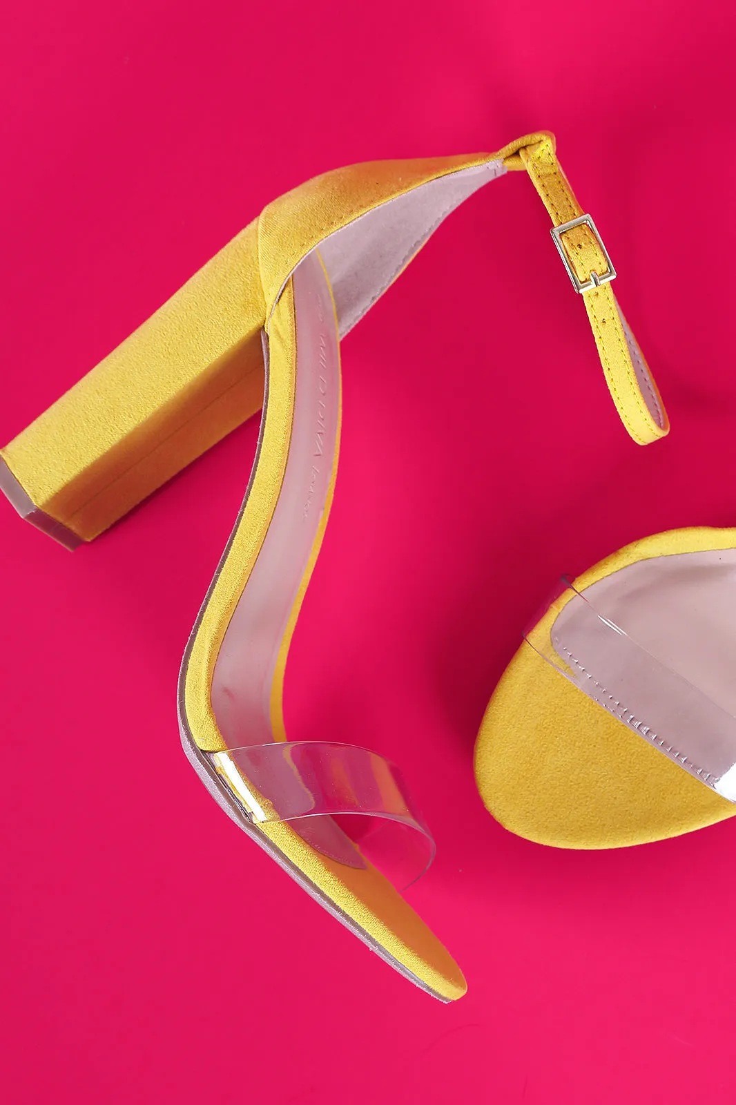 Wild Diva Lounge Transparent Open Toe Chunky Heel