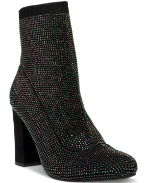 Wild Pair Women's Baybe Bling Sock Booties Shoes Multi Black Size 10M