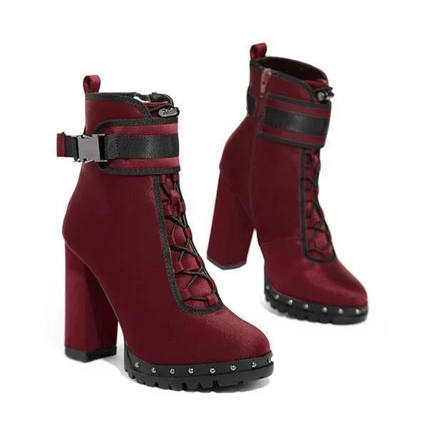 wild red high heel boots