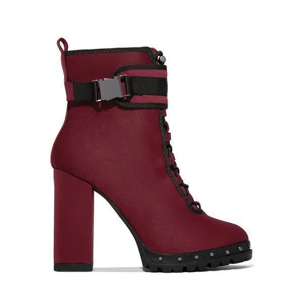 wild red high heel boots