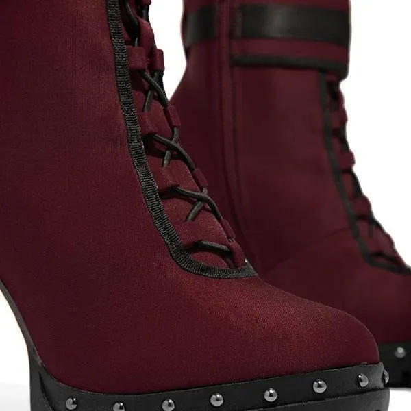 wild red high heel boots