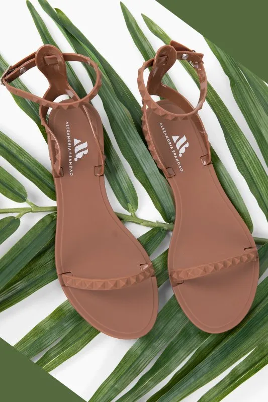 Women's Matte Brown Jelly Sandals
