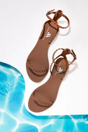 Women's Matte Brown Jelly Sandals